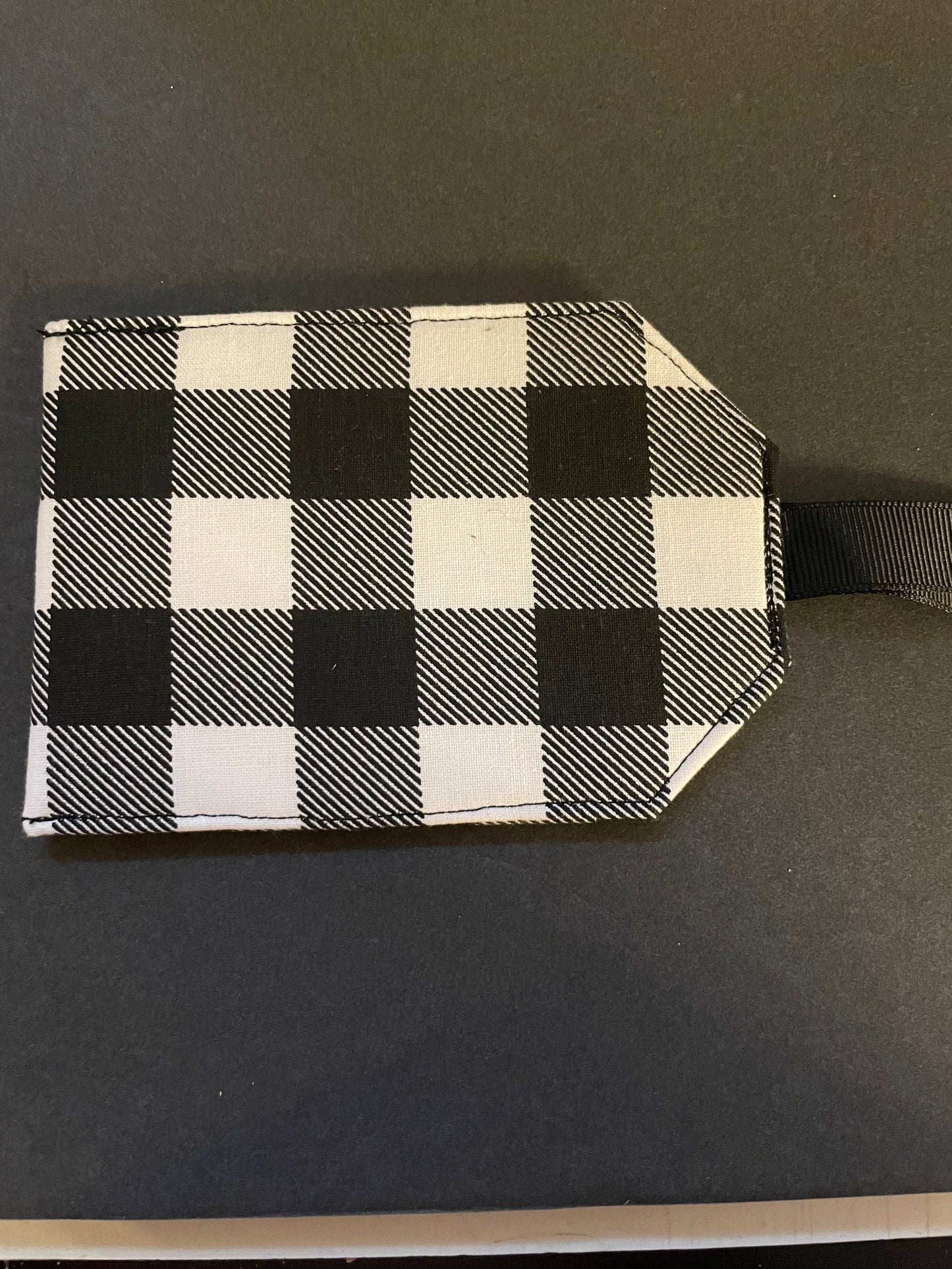 Black Buffalo Plaid Luggage Tag