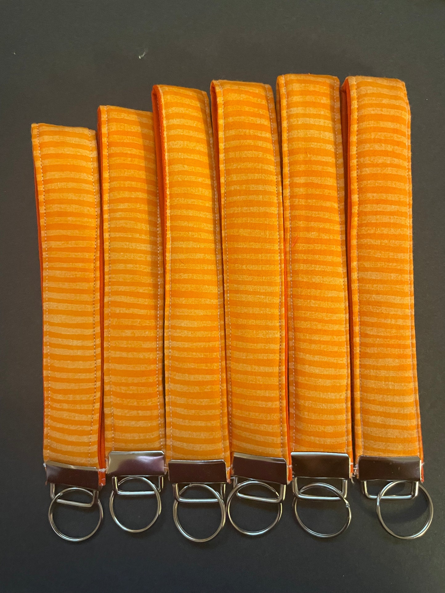 Orange Striped Wristlet