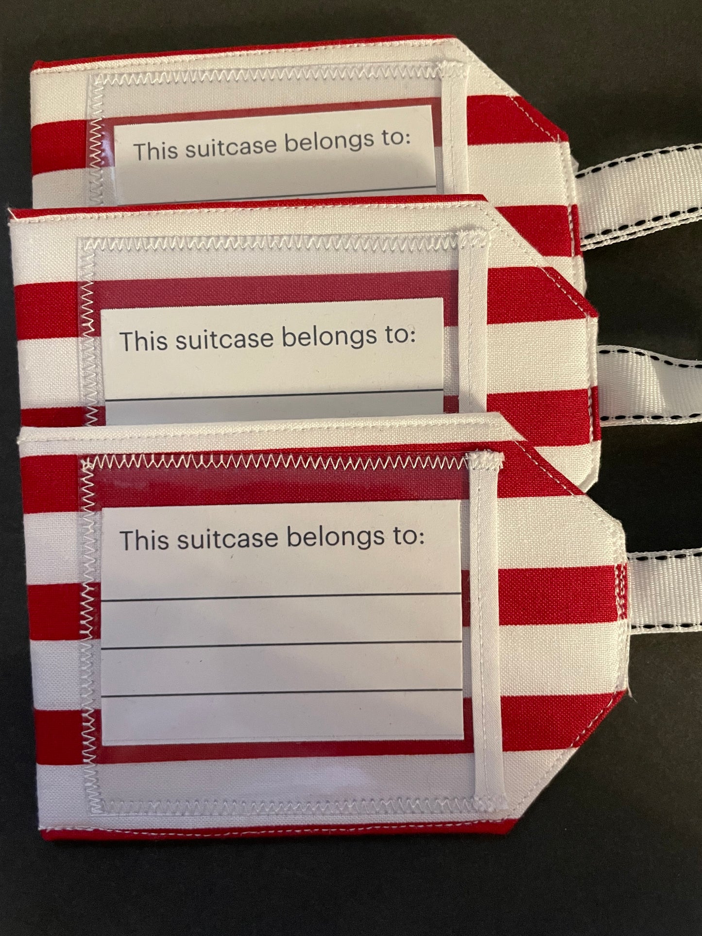 Red Striped Luggage Tag