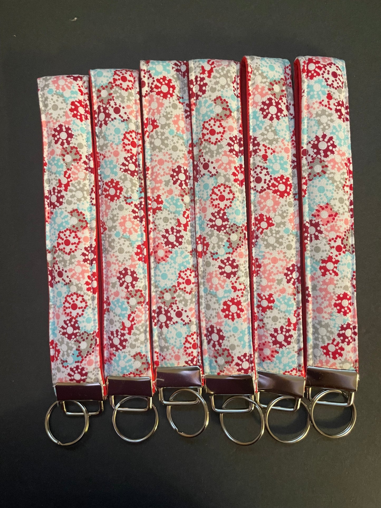 Pink, Red and Blue Floral Wristlet