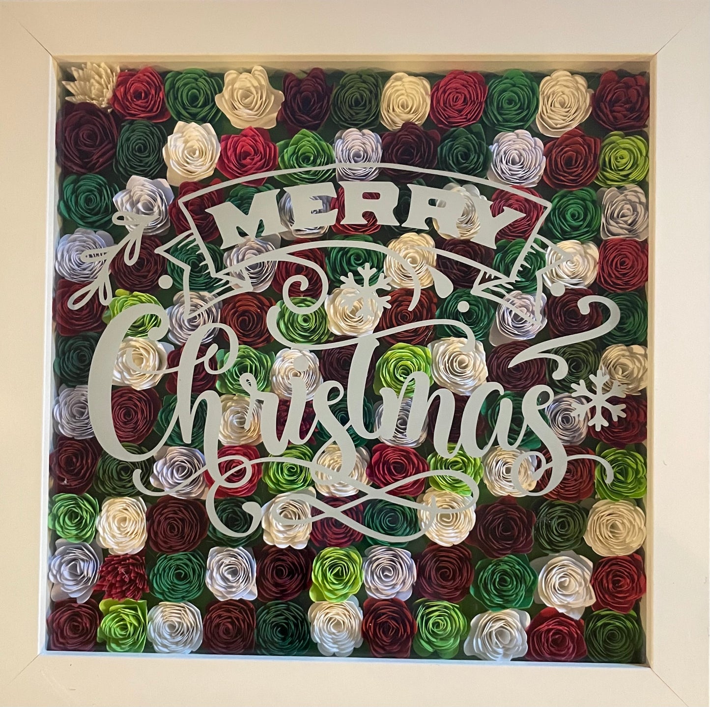Merry Christmas Flower Shadow Box