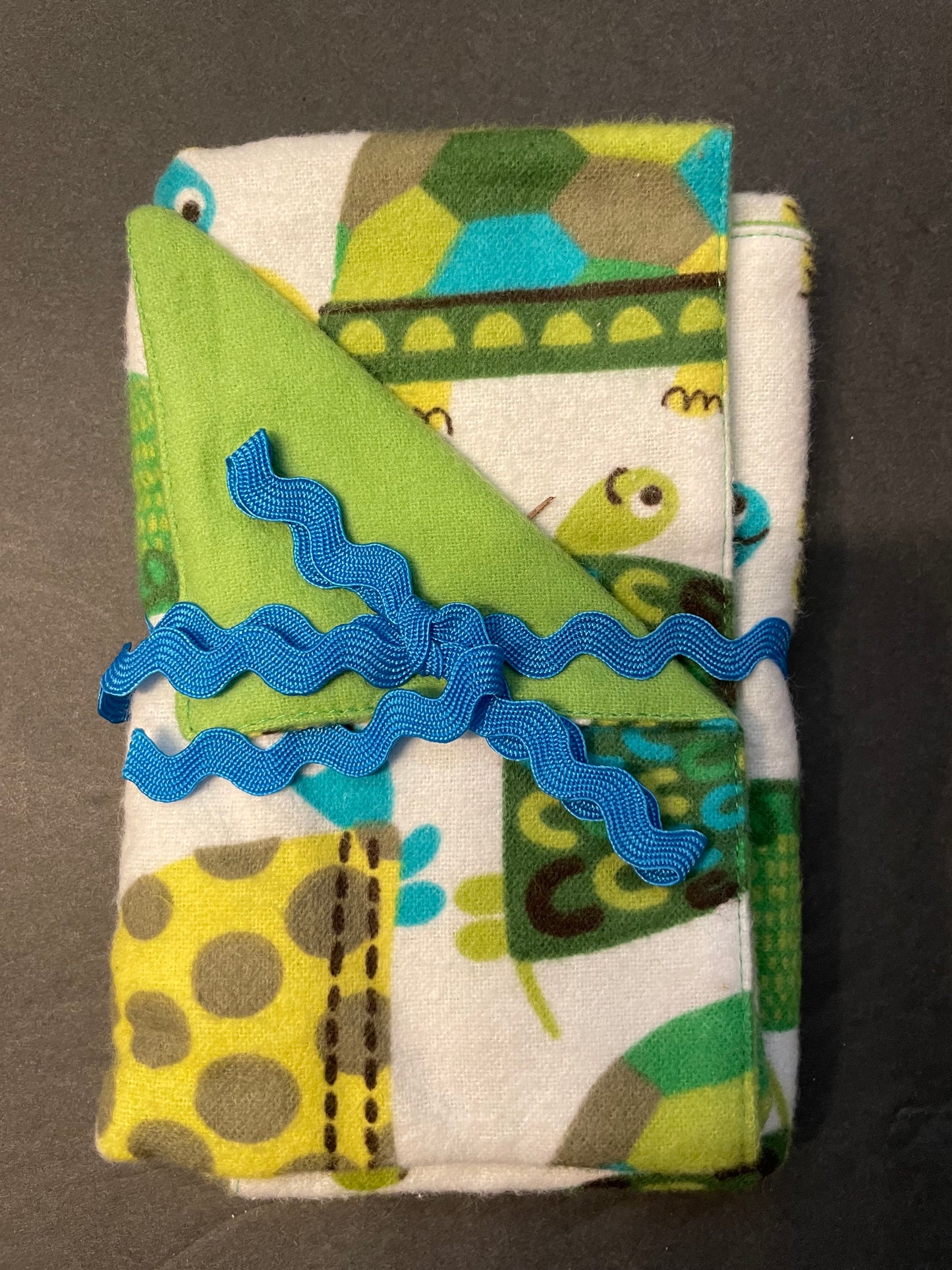 Green Turtle Baby Burp Rag