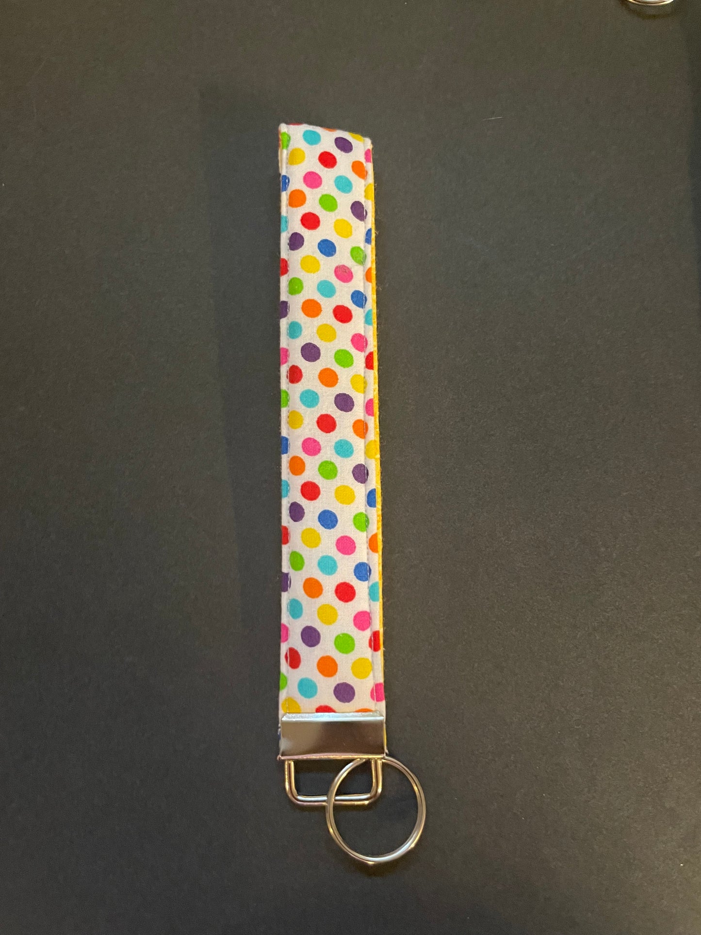 Rainbow Polka Dot Wristlet