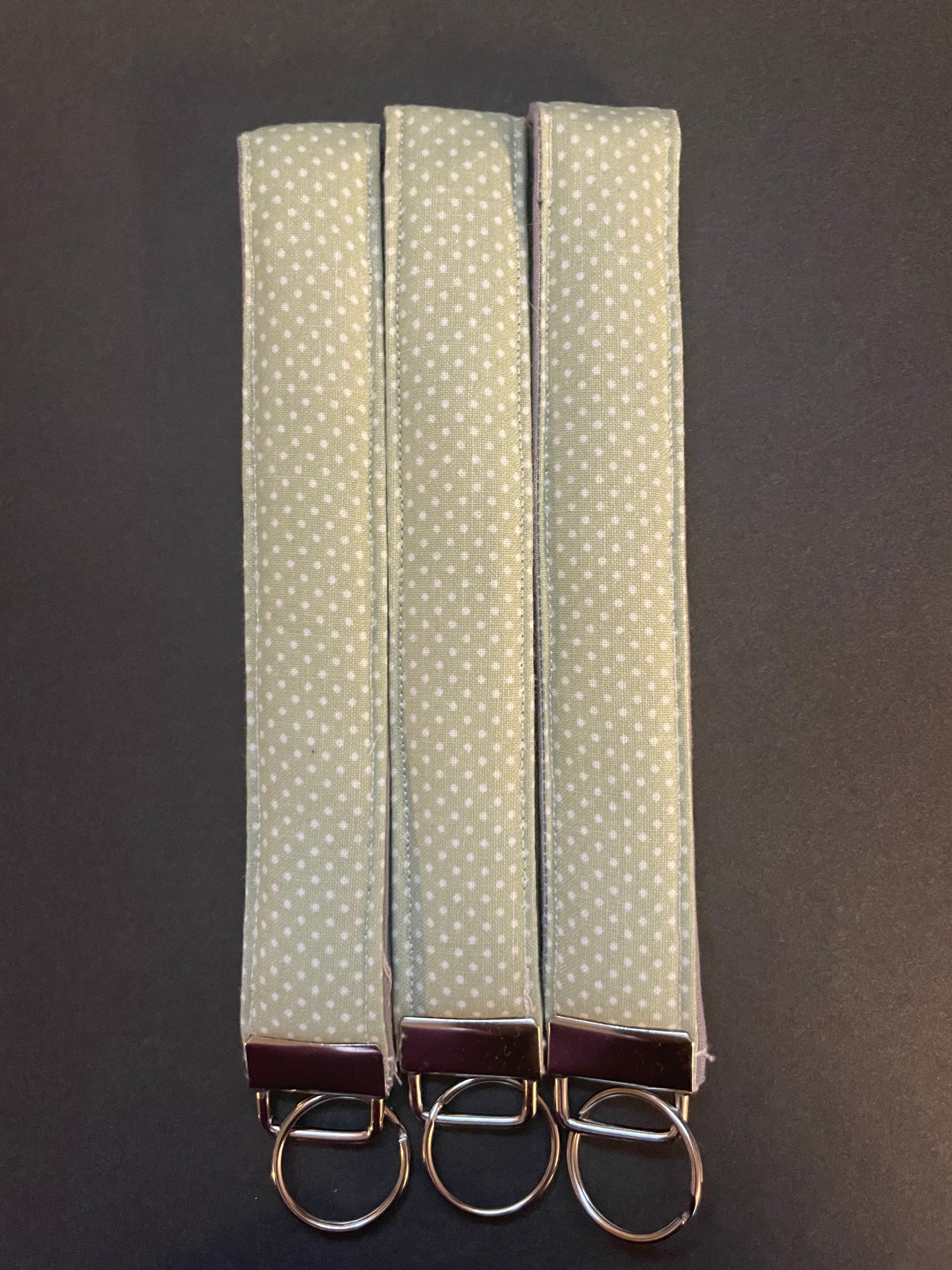 Green and White Polka Dot Wristlet