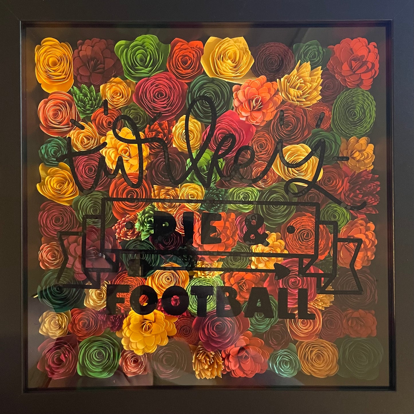 Thanksgiving Paper Flower Shadow Box