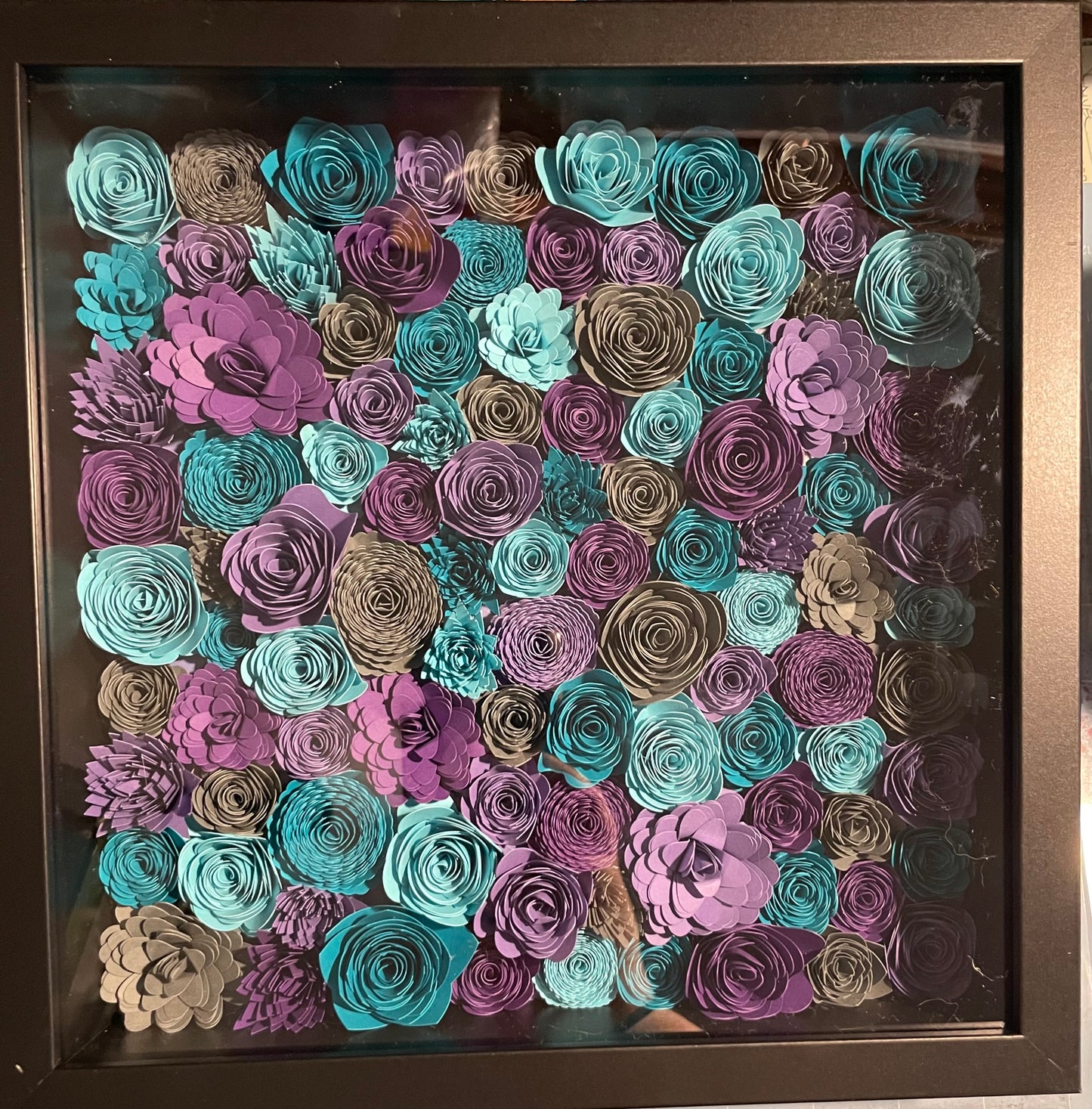 Teal, Purple and Grey Shadow Box