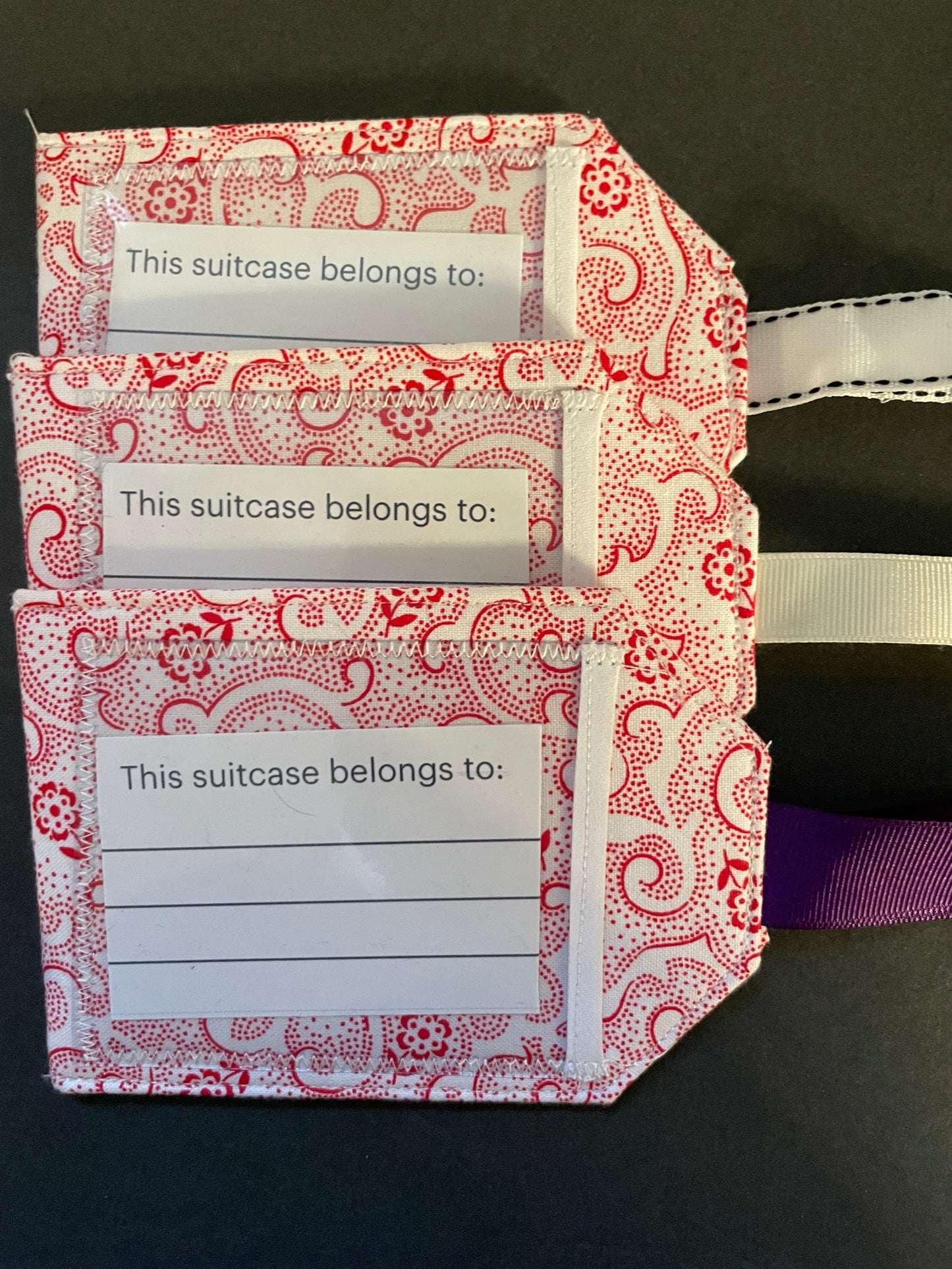 Red Swirl Luggage Tag