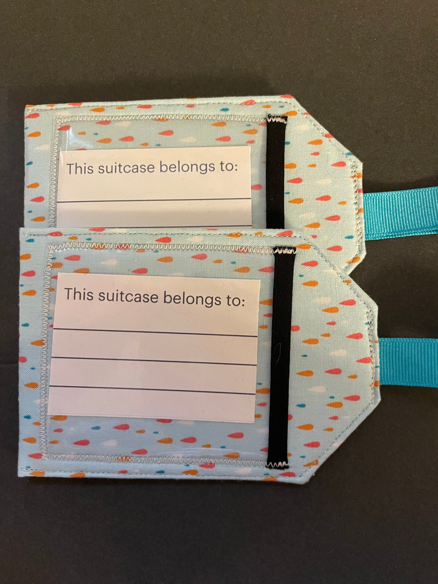 Light Blue Raindrop Luggage Tag