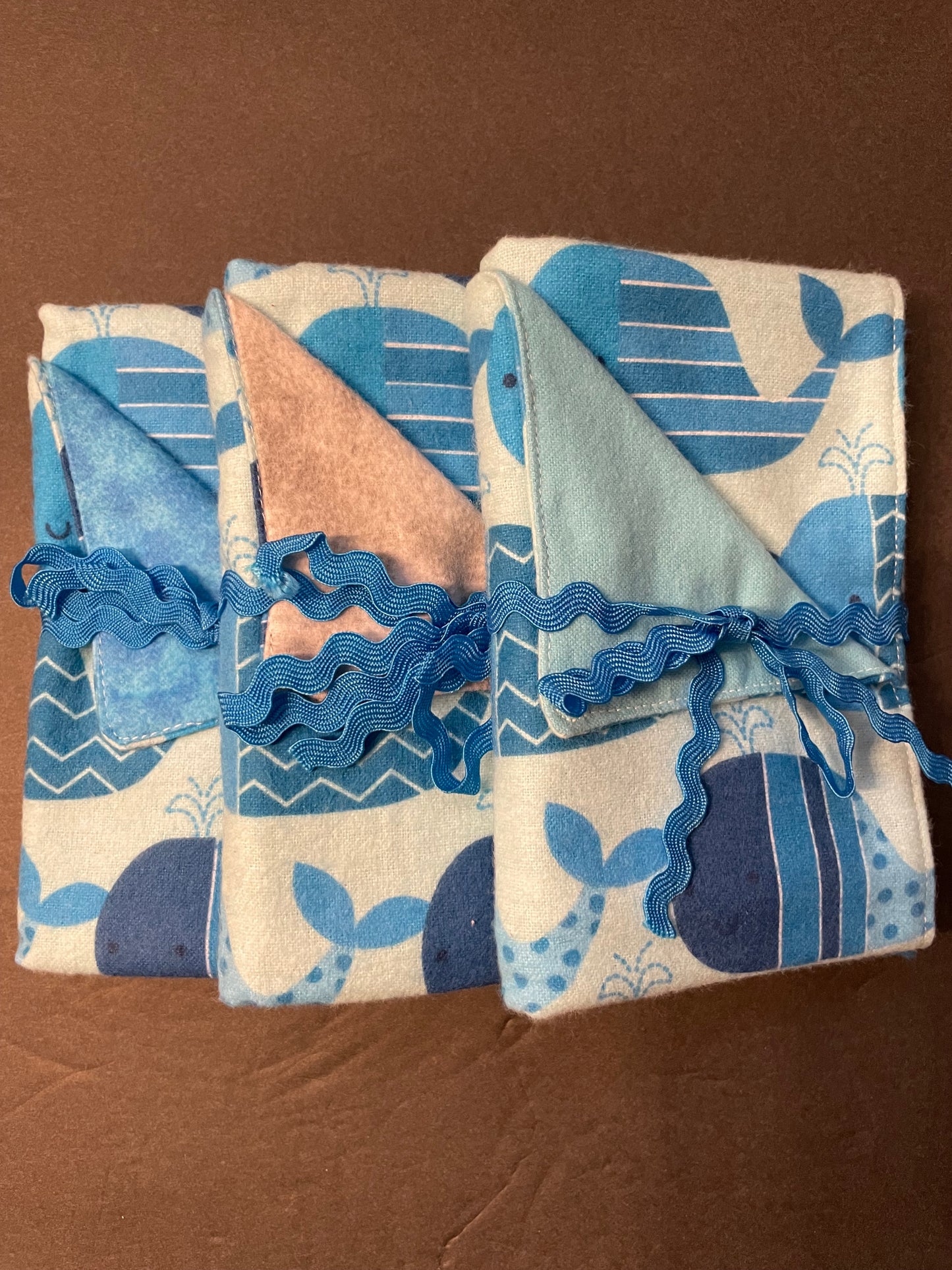 Blue Whale Baby Burp Rag