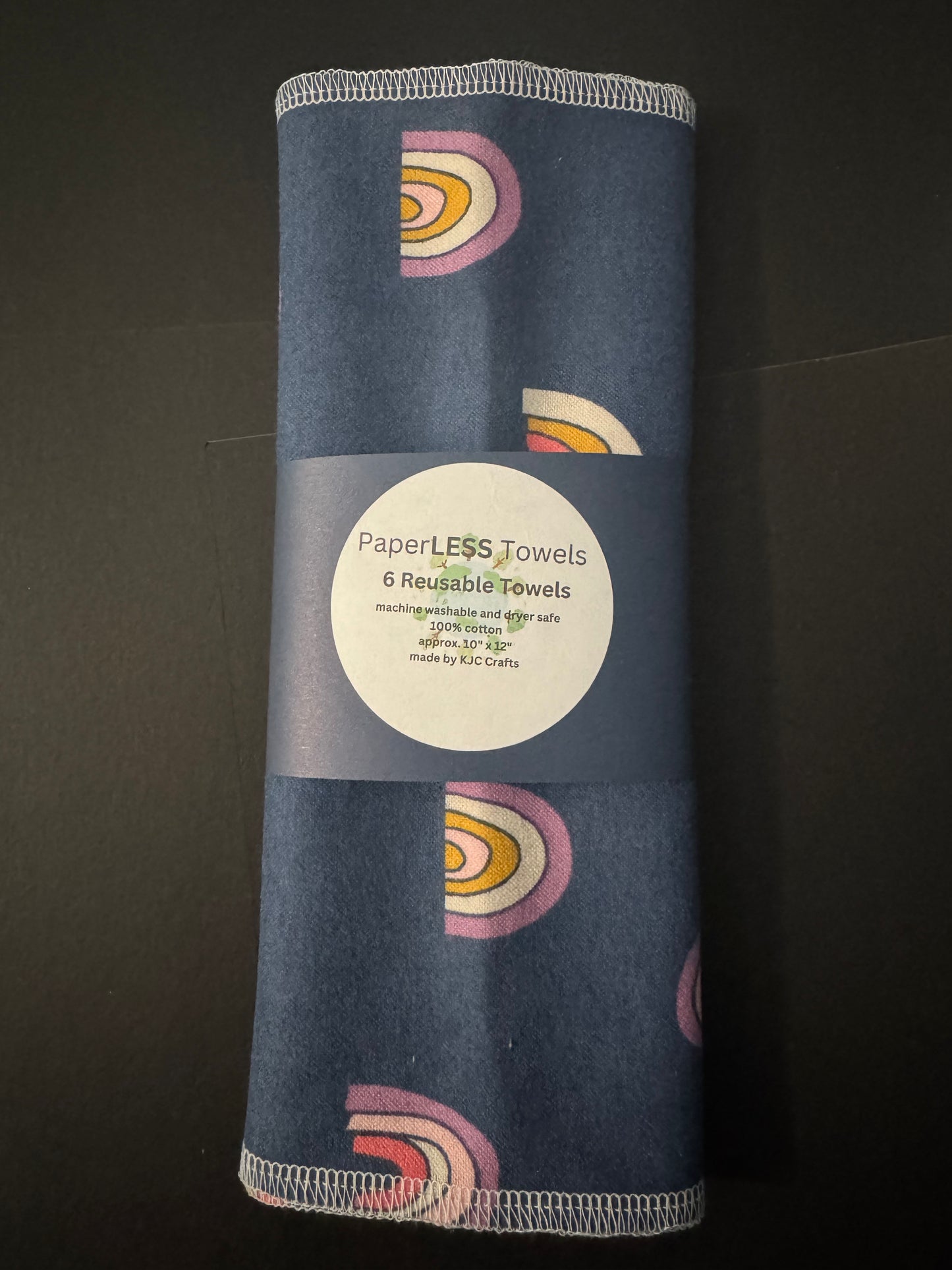Navy Rainbow - Reusable Towels