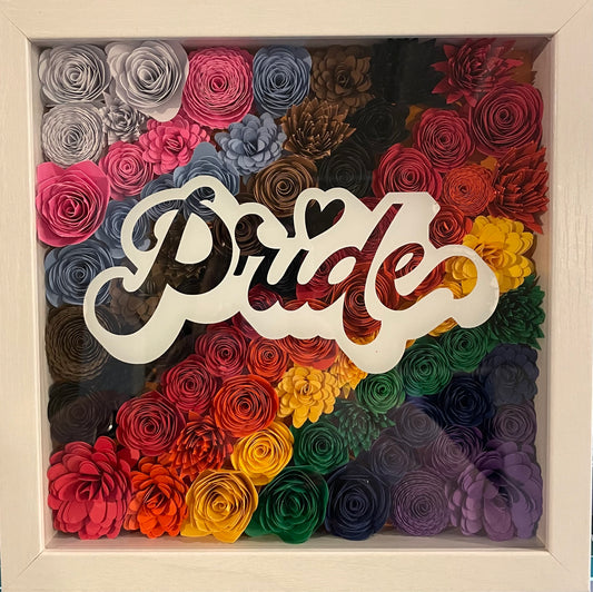 Pride Paper Flower Shadow Box