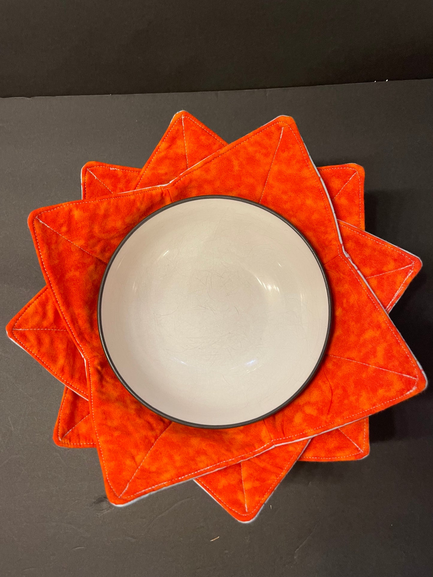 Blue-Dark Orange Raindrop Bowl Cozy