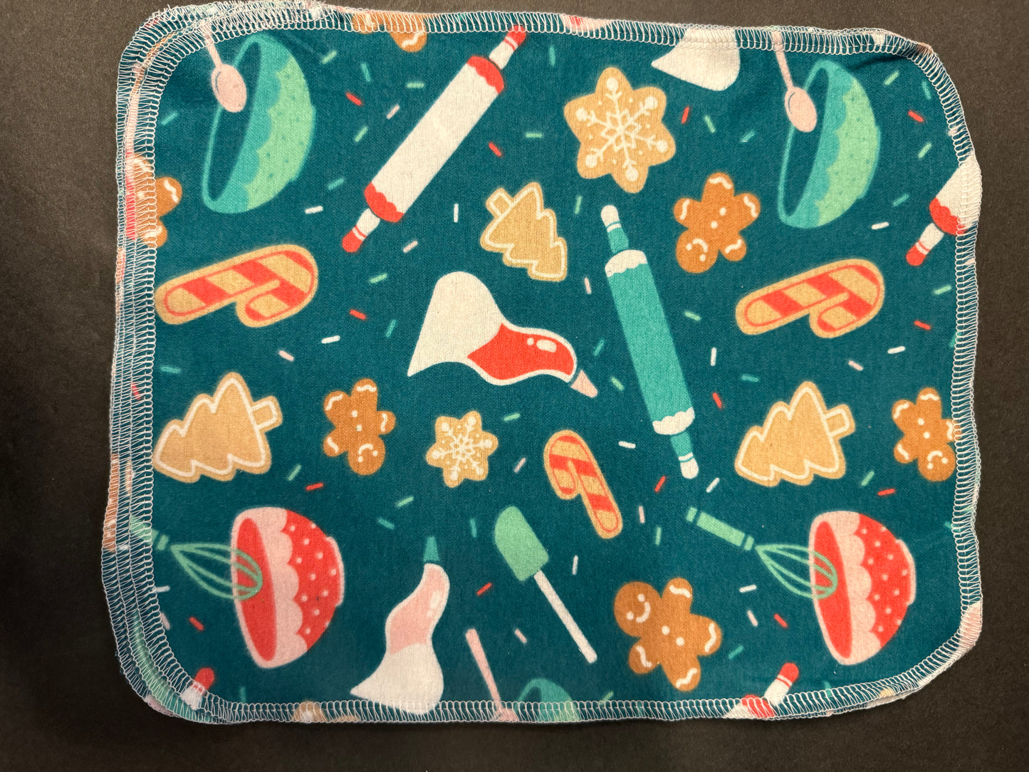 Aqua Christmas Baking Reusable Towel