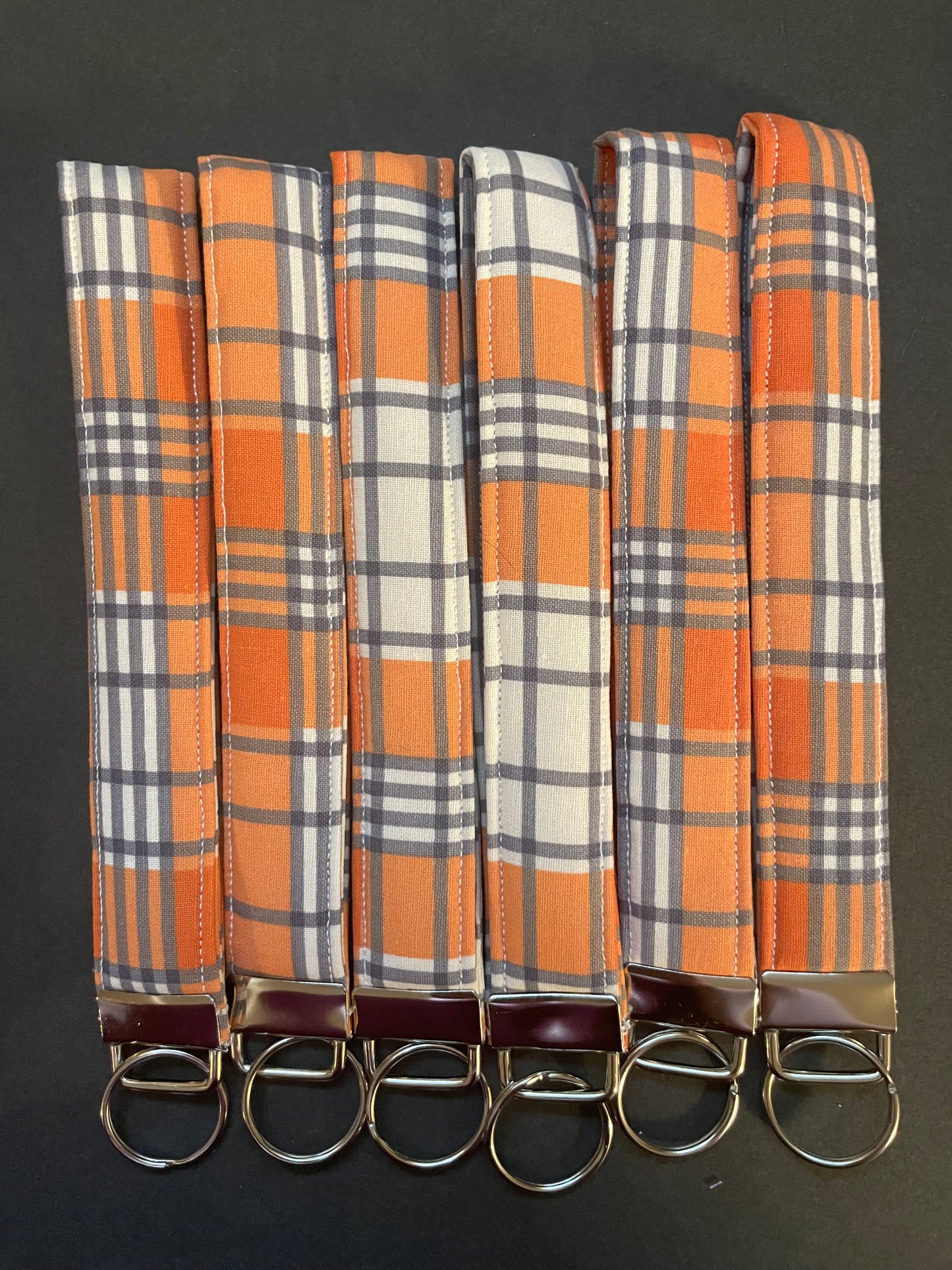 Orange Plaid Wristlet