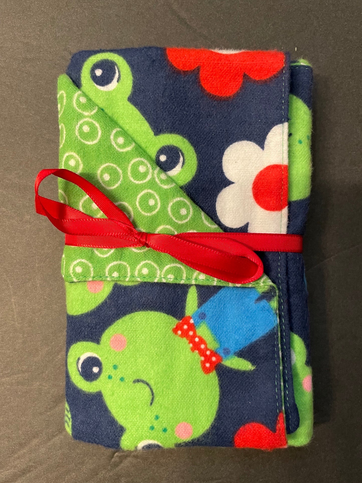 Blue Frog Baby Burp Rag