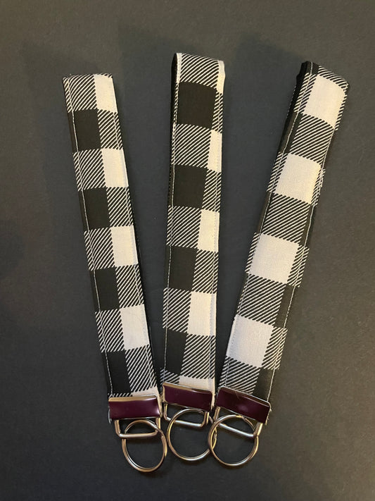 Black Buffalo Plaid Wristlet