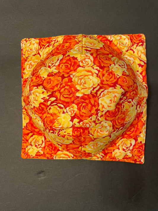 Yellow and Orange Floral Bowl Cozy