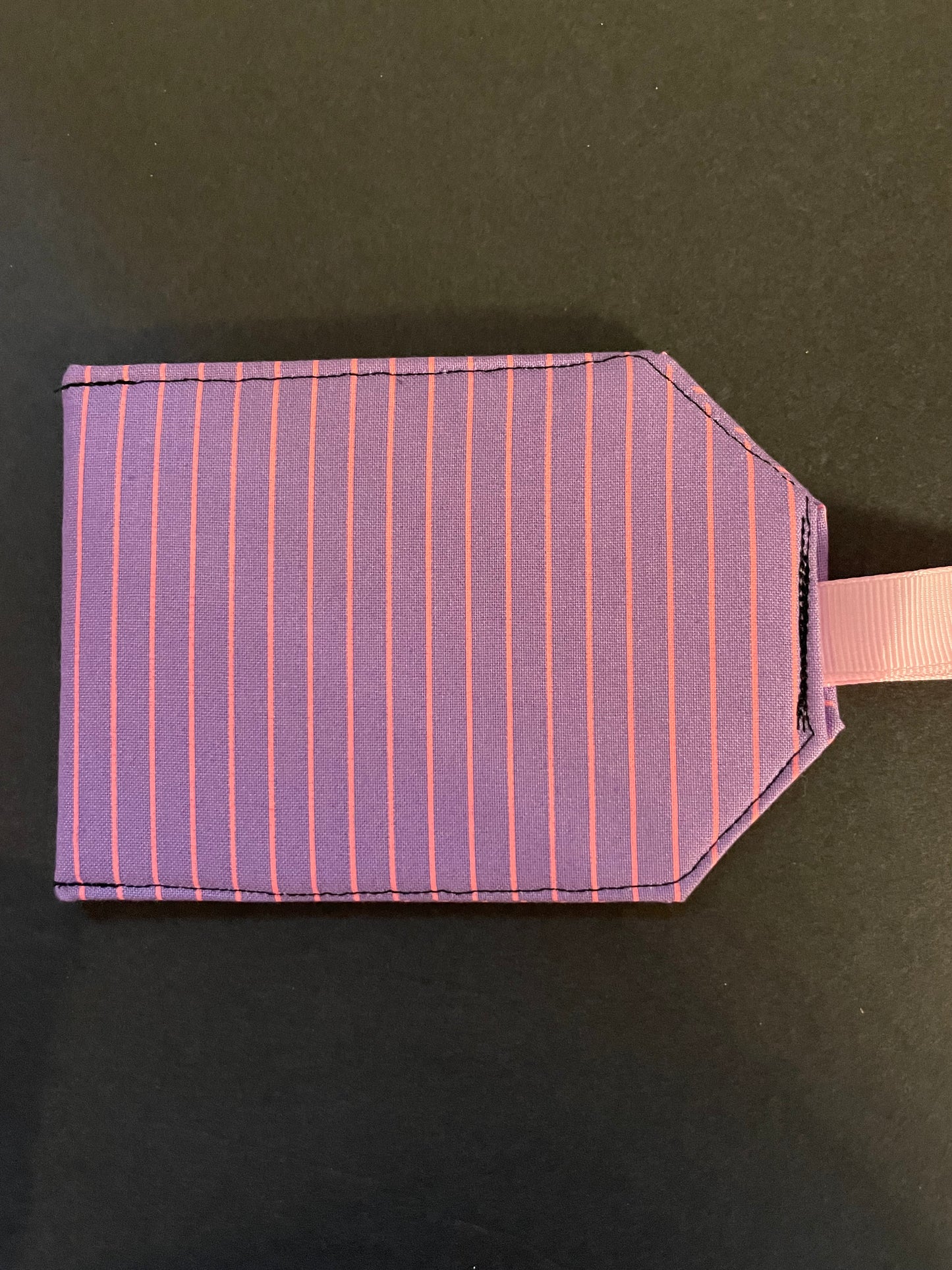 Purple and Pink Striped Luggage Tag