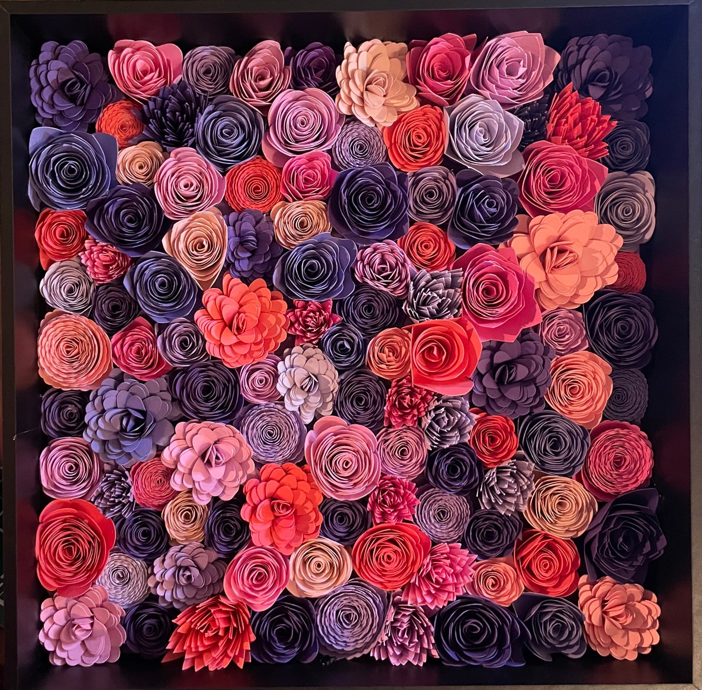Pink and purple shadow box