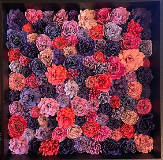 Pink and purple shadow box