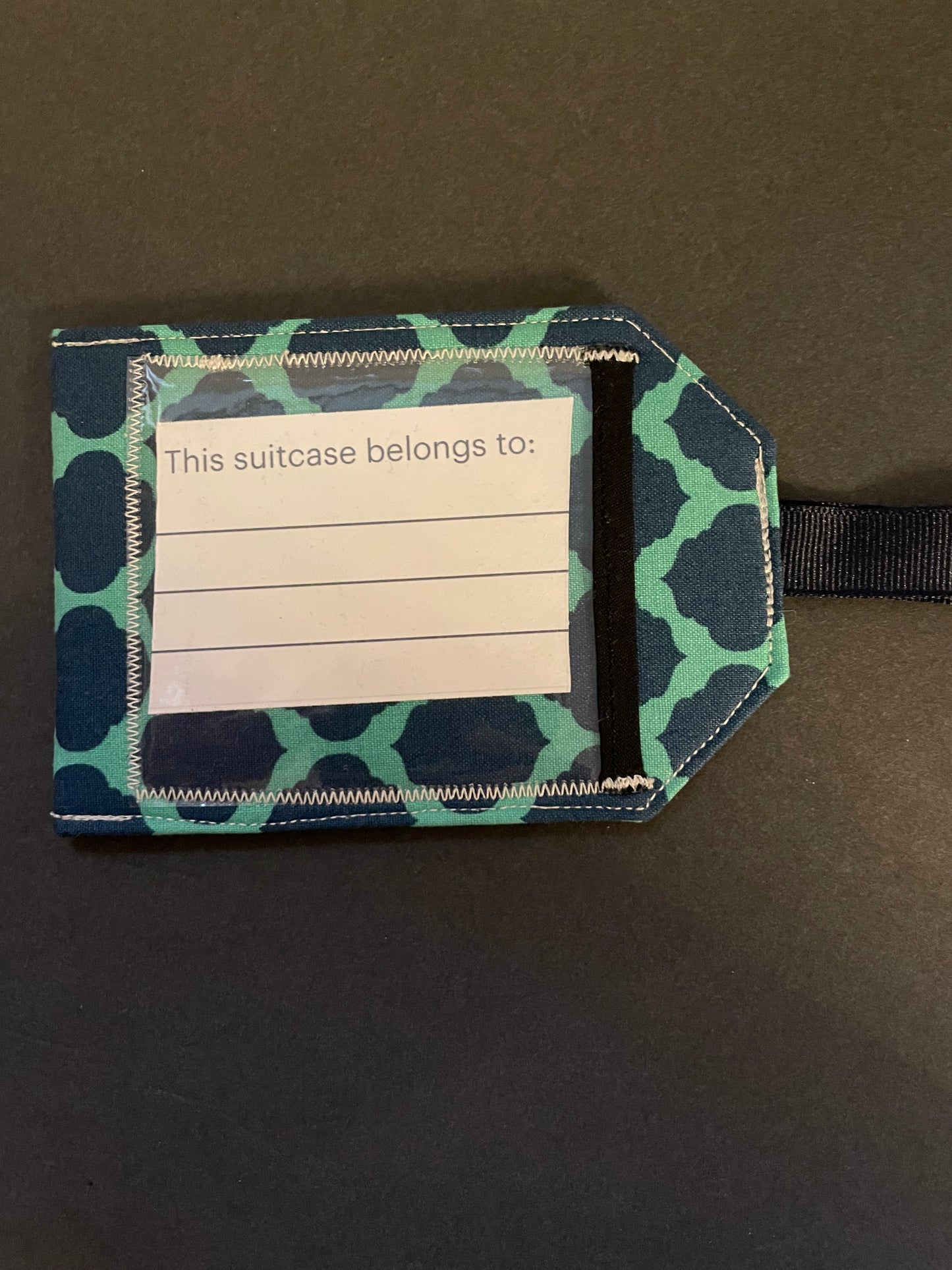 Teal and Aqua Geometric Luggage Tag