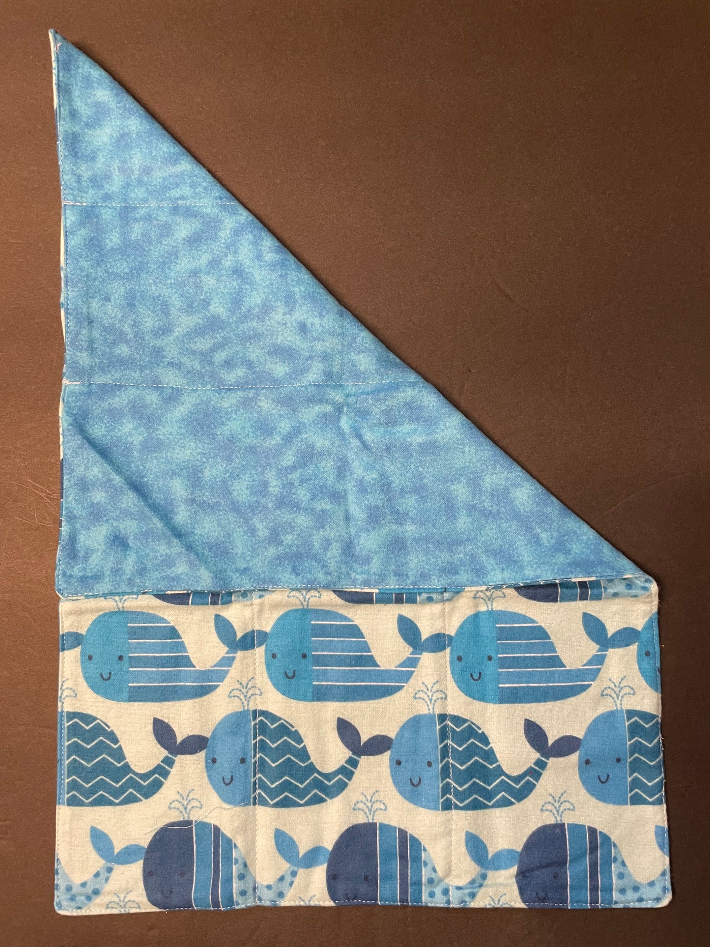 Blue Whale Baby Burp Rag