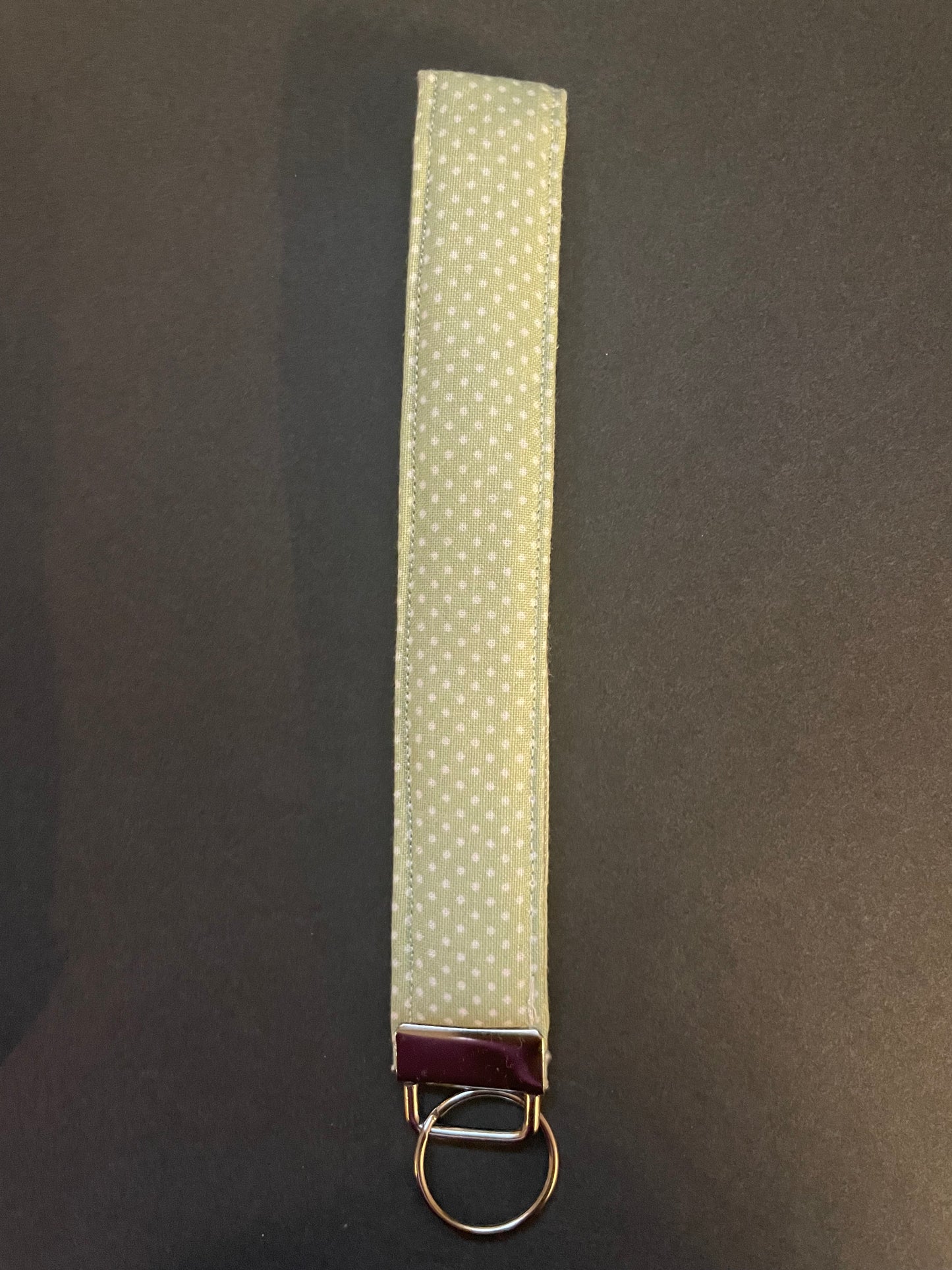Green and White Polka Dot Wristlet