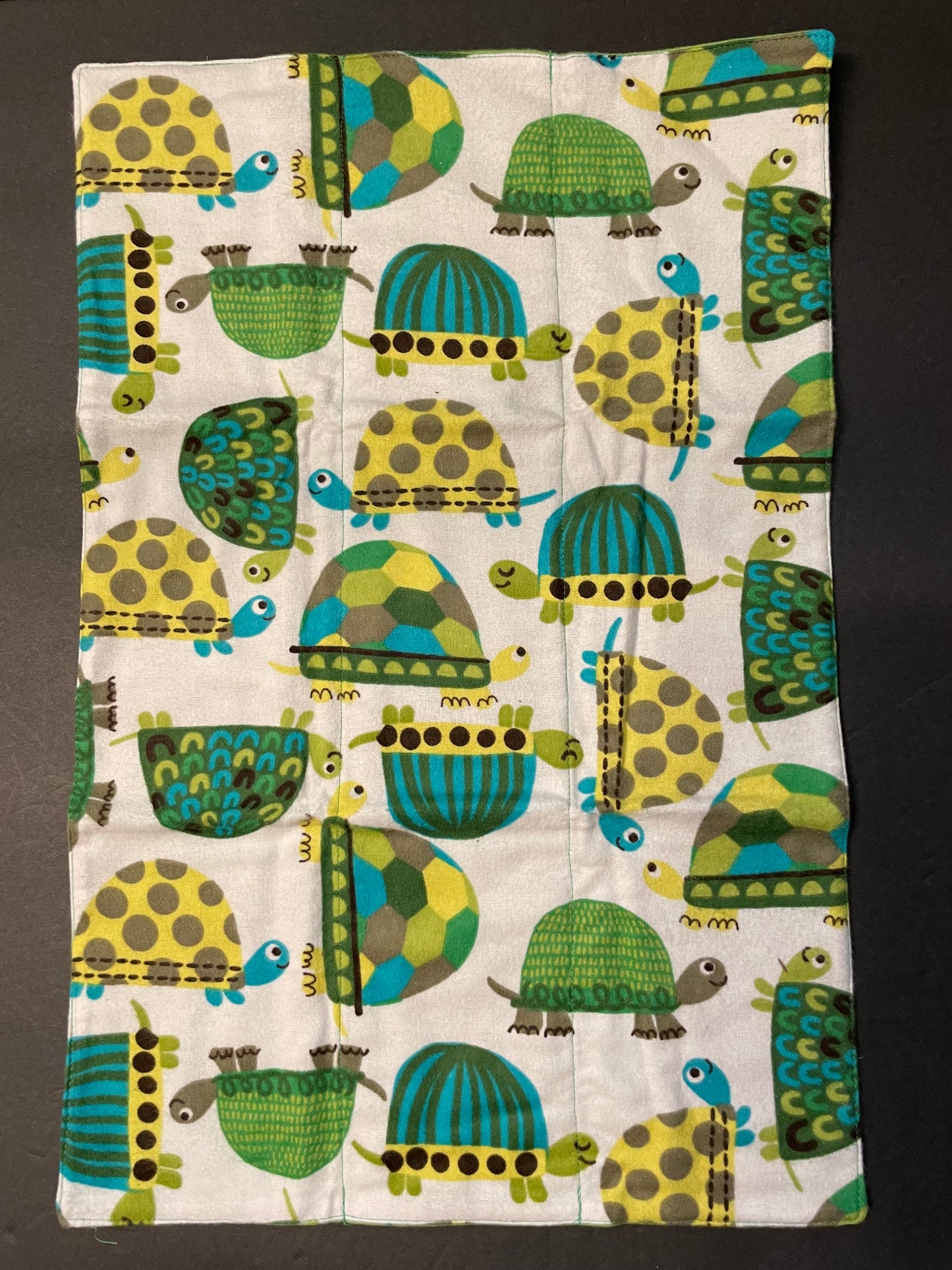 Green Turtle Baby Burp Rag