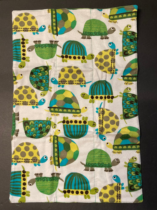 Green Turtle Baby Burp Rag