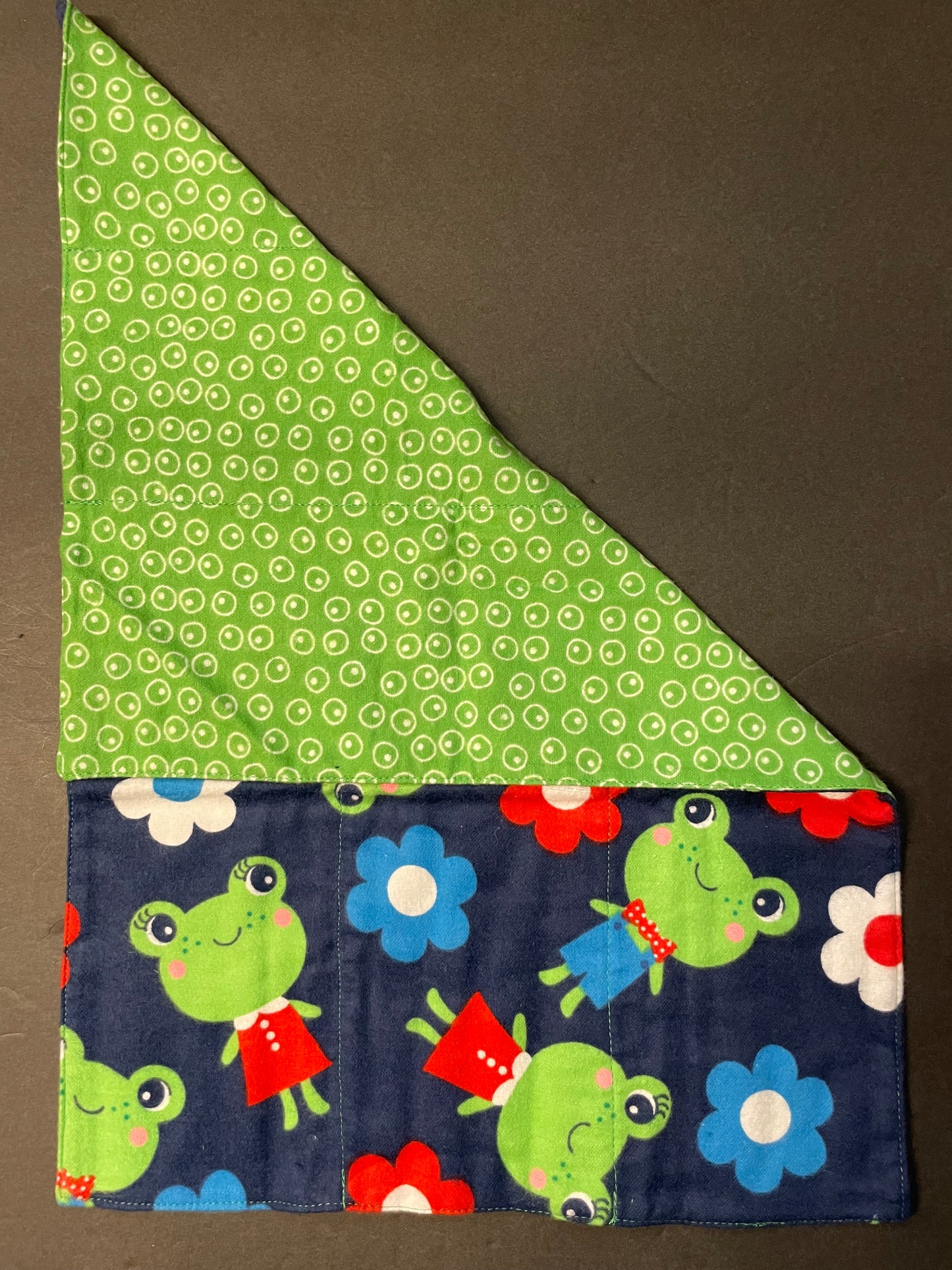 Blue Frog Baby Burp Rag