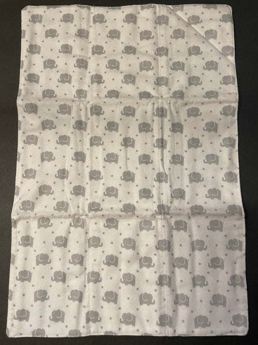 Grey Elephant Baby Burp Rag
