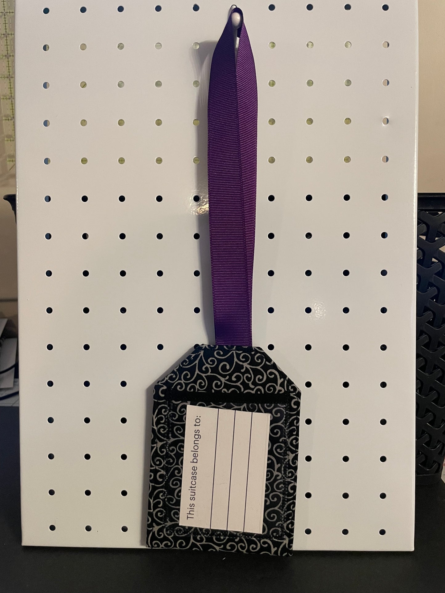 Black and Silver Swirl Luggage Tag