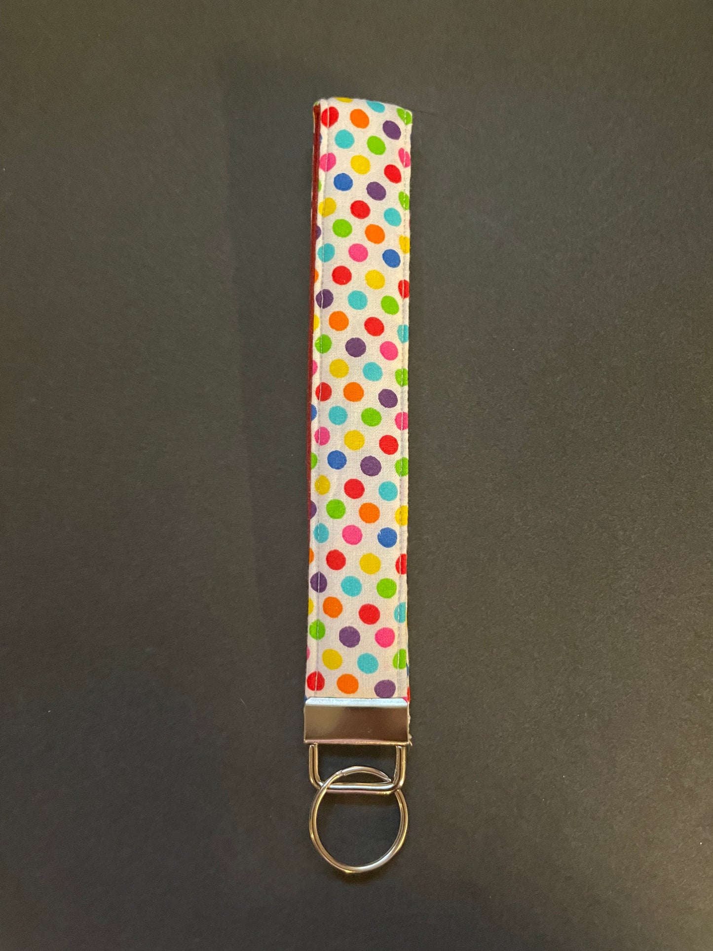 Rainbow Polka Dot Wristlet
