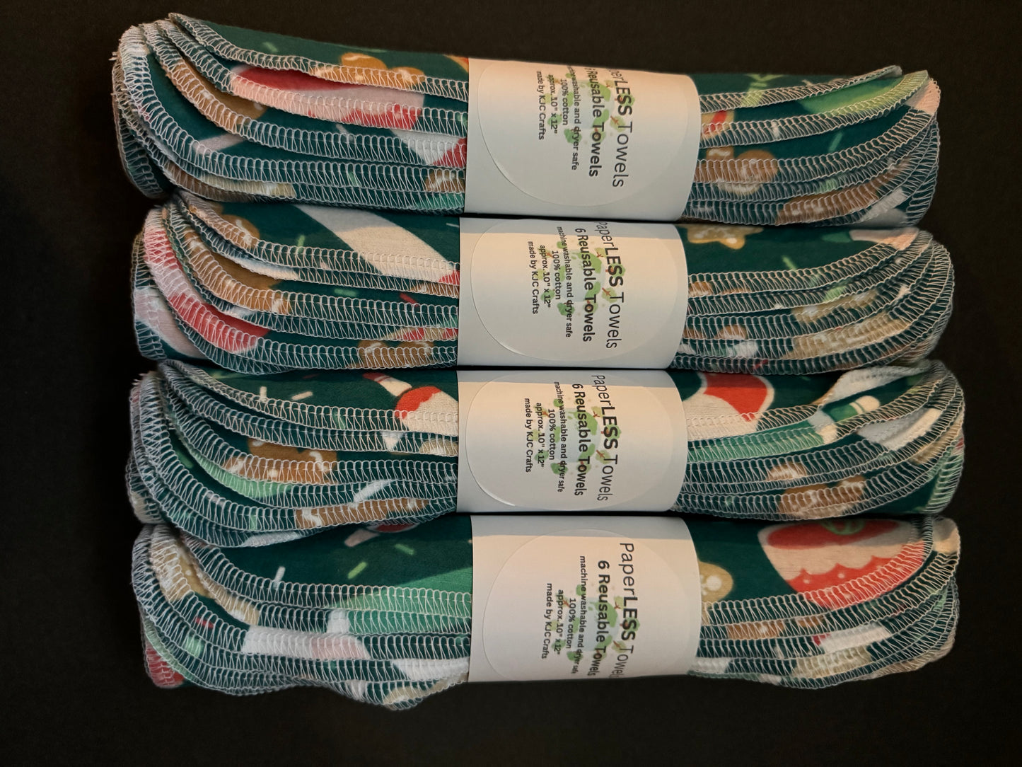 Aqua Christmas Baking Reusable Towel