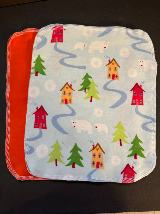 Christmas Village Reusable Towels - Orange