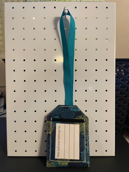 Blue Floral Luggage Tag - 2