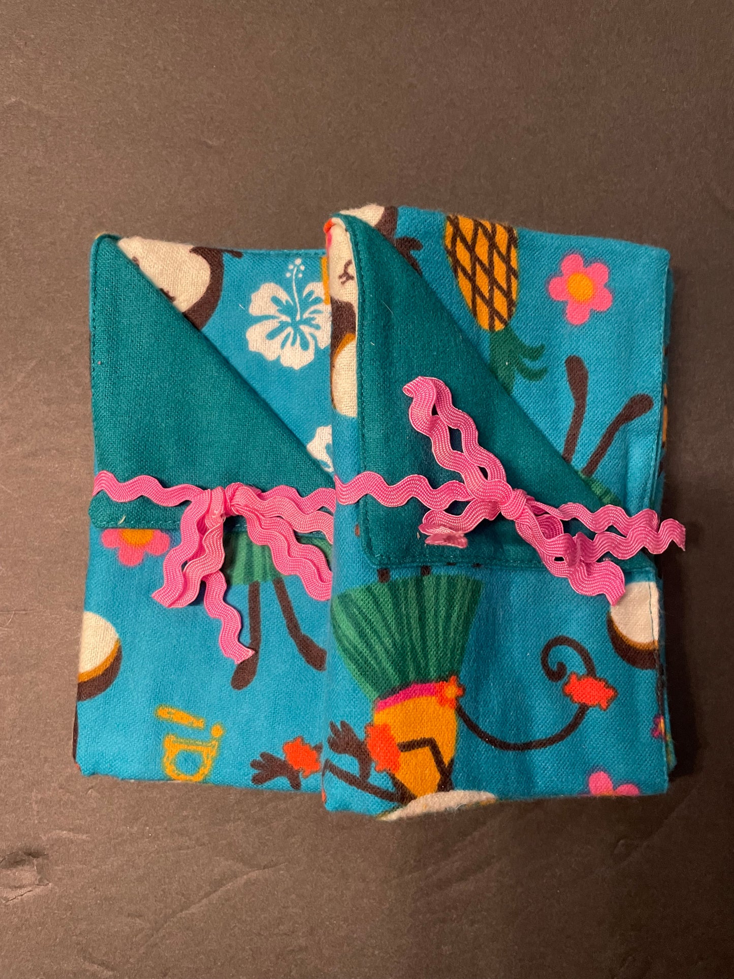 Teal Monkey Baby Burp Rag