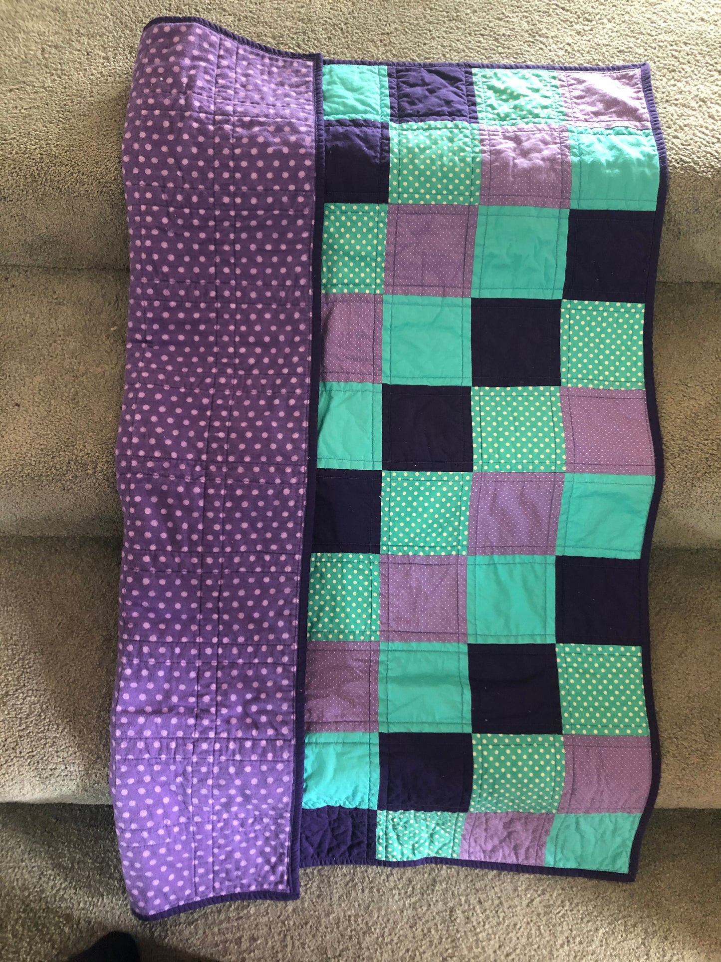 Purple and Teal Baby Blanket
