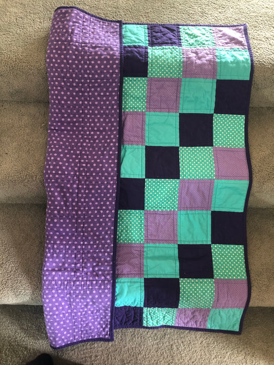 Purple and Teal Baby Blanket