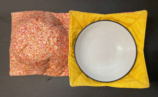 Yellow and Red Swirl Bowl Cozy
