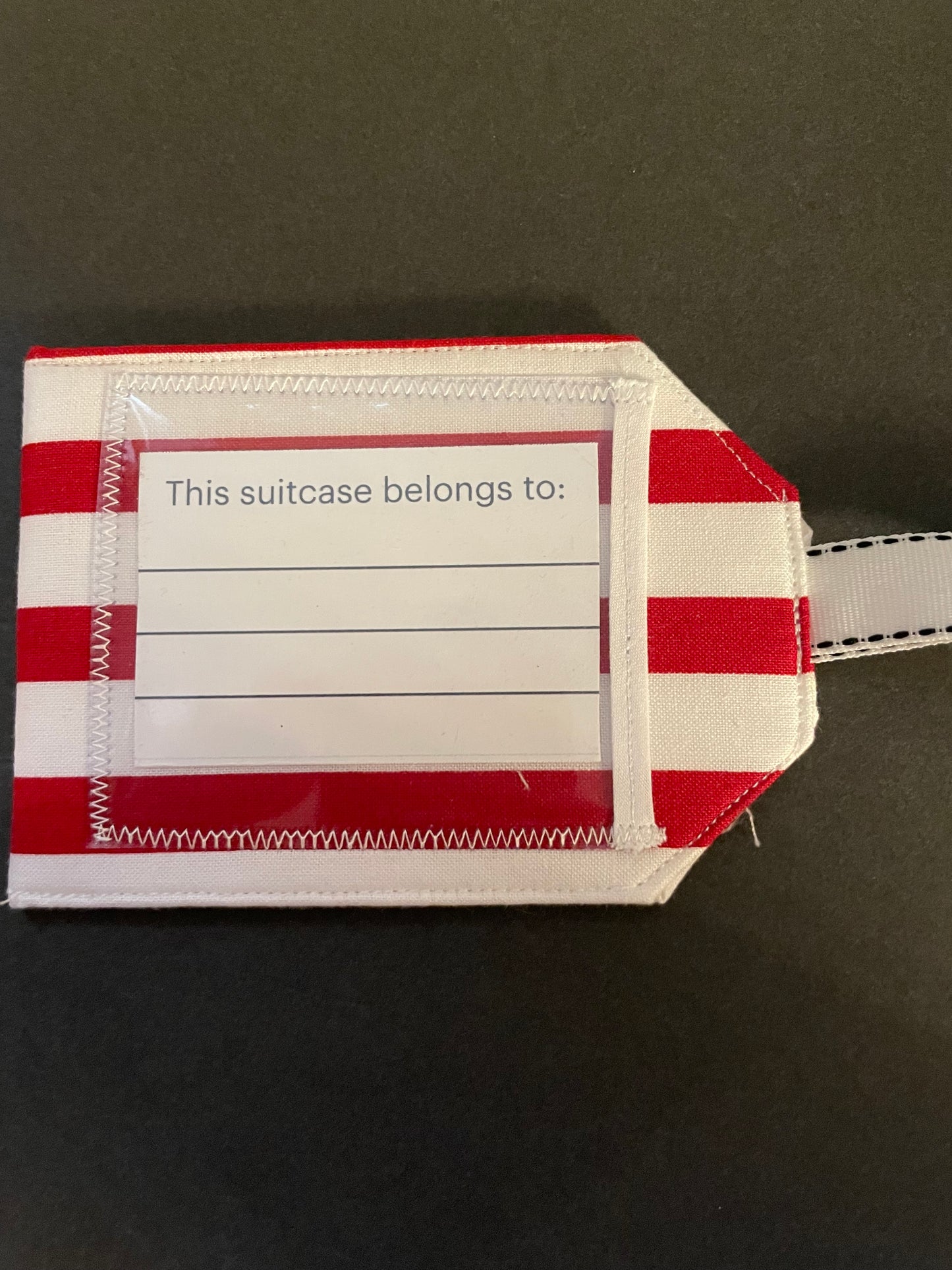Red Striped Luggage Tag
