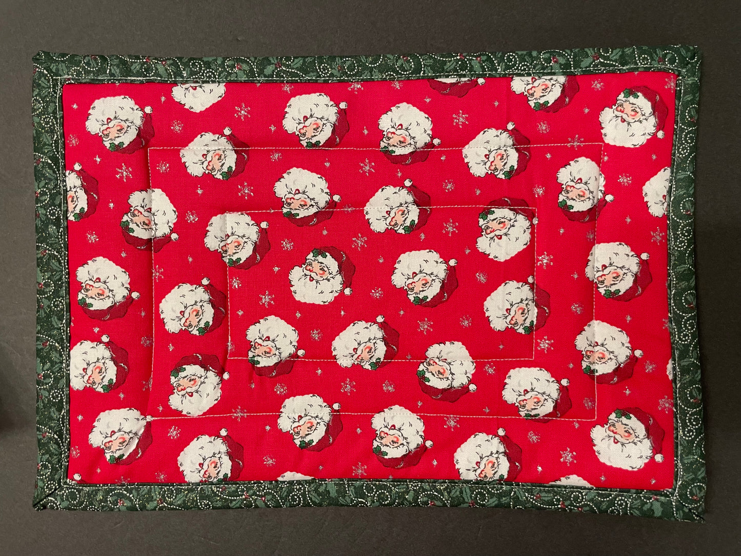 Santa and Holly Casserole Trivet