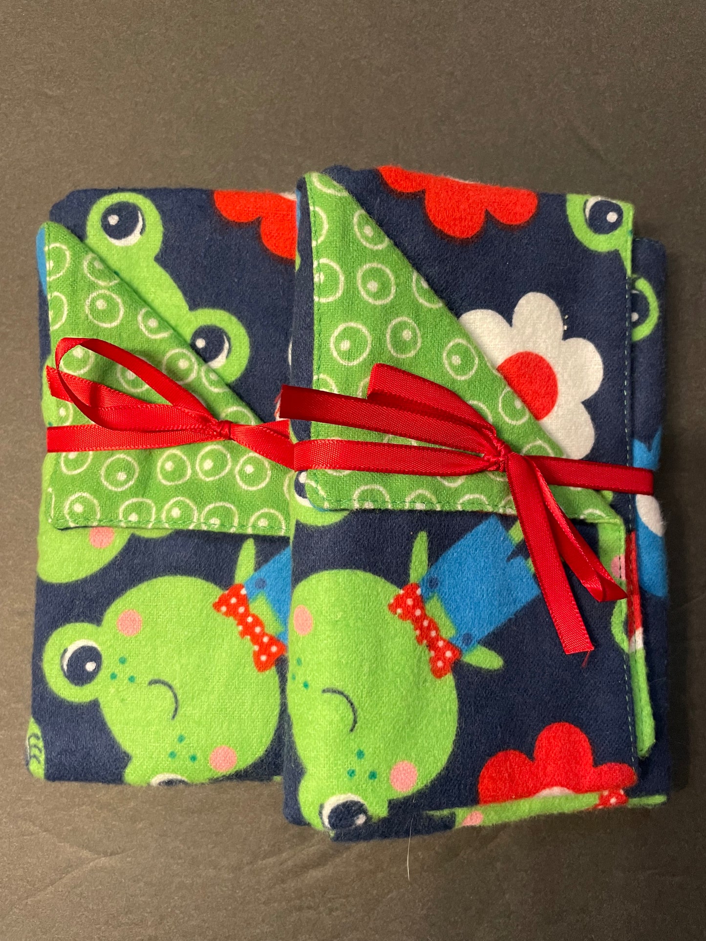 Blue Frog Baby Burp Rag
