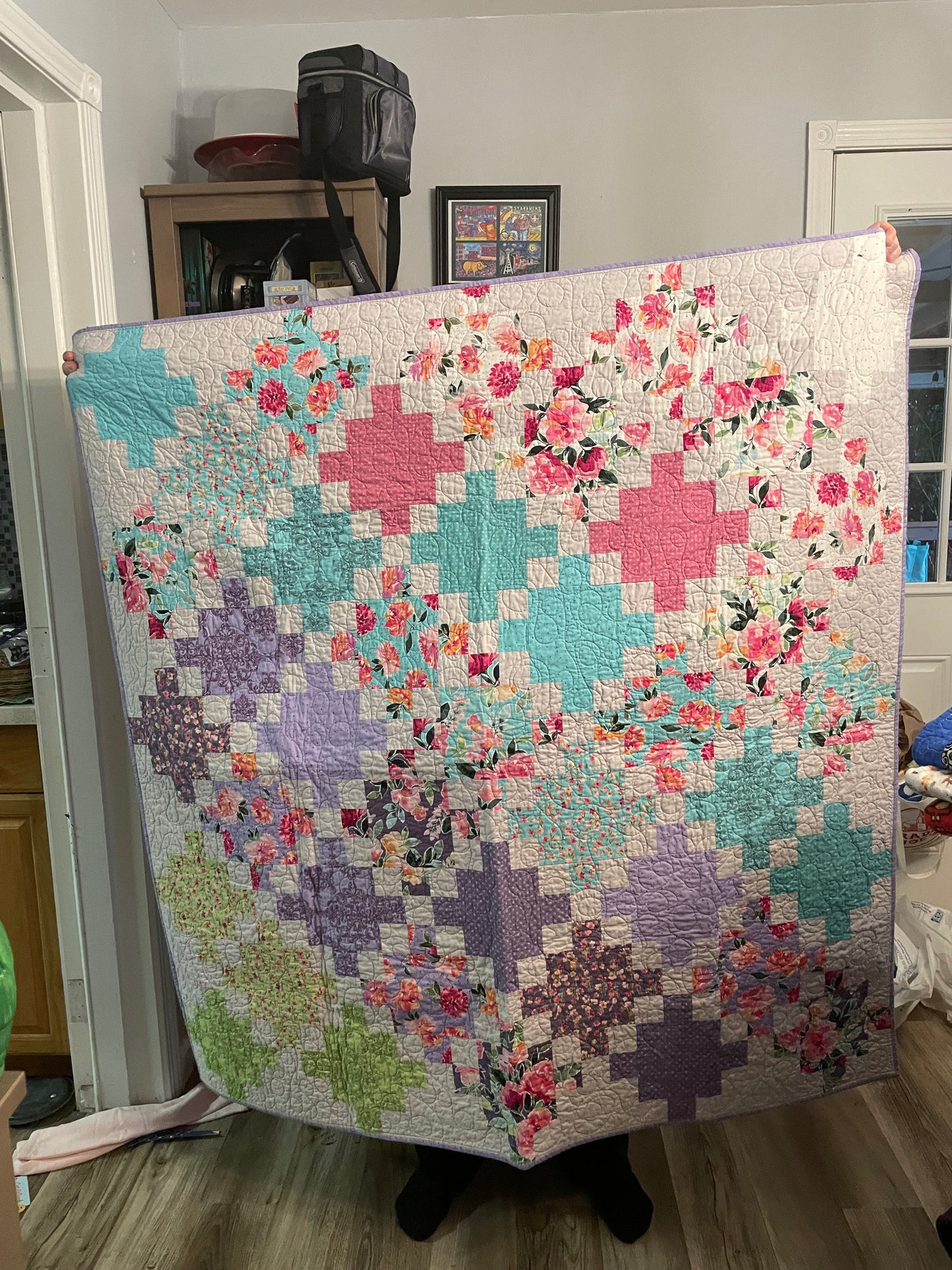Pink, Purple and Teal Quilt