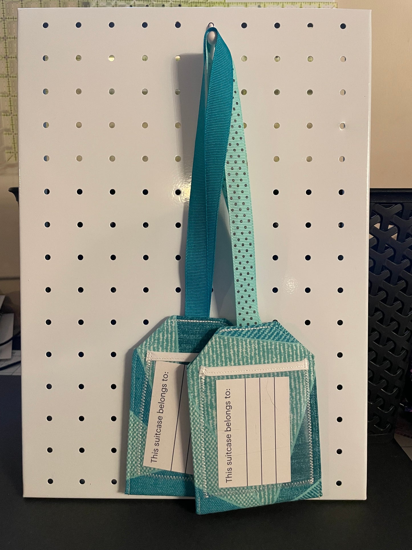 Teal Geometric Luggage Tag