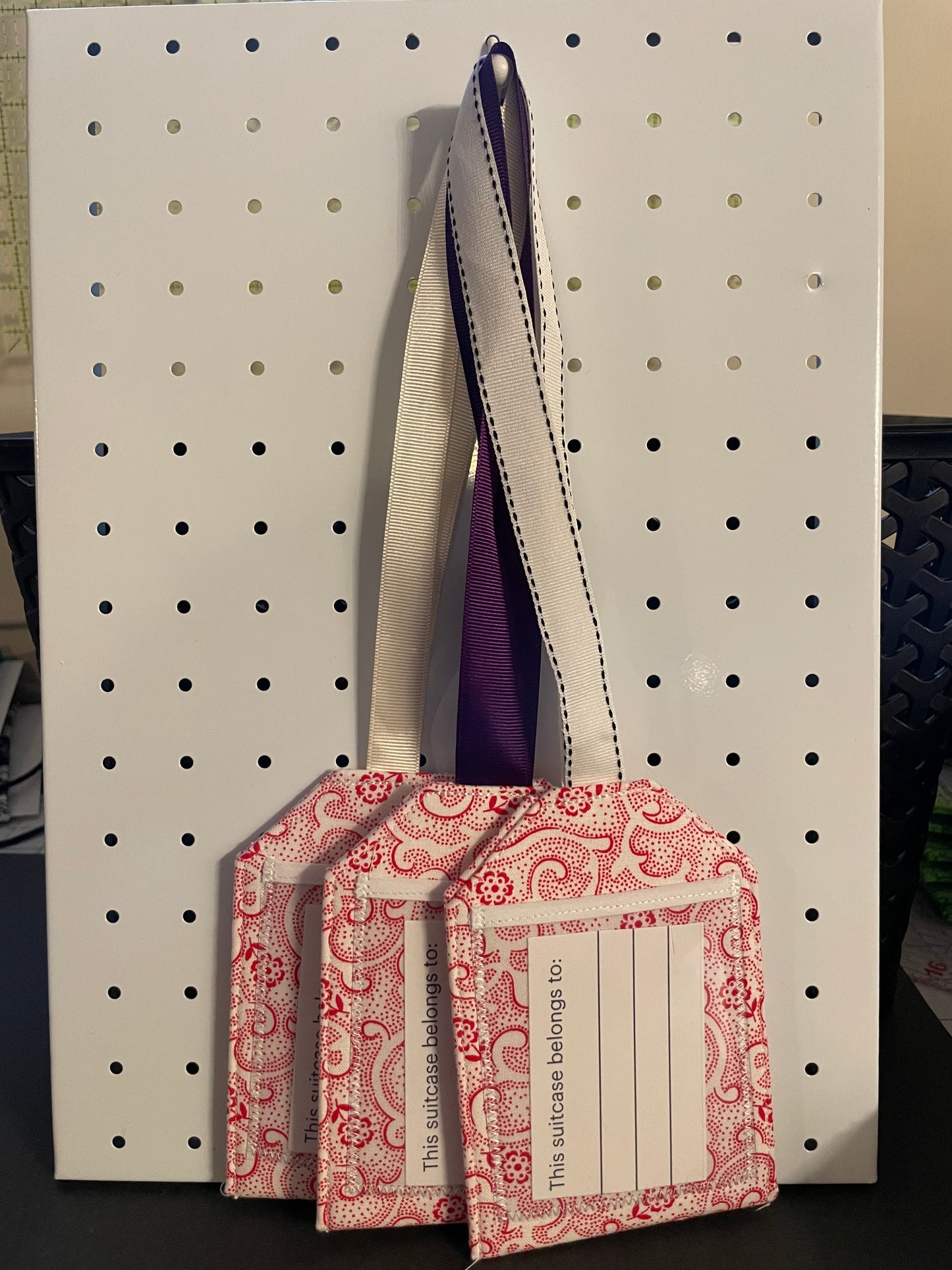 Red Swirl Luggage Tag