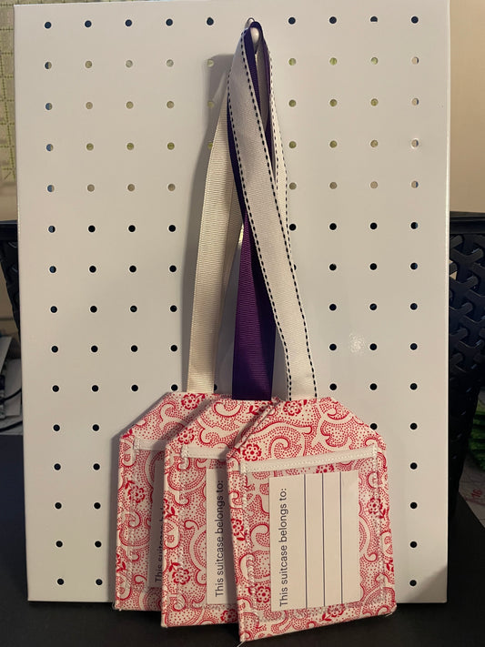 Red Swirl Luggage Tag
