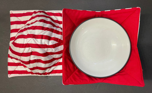 Red Striped Bowl Cozy