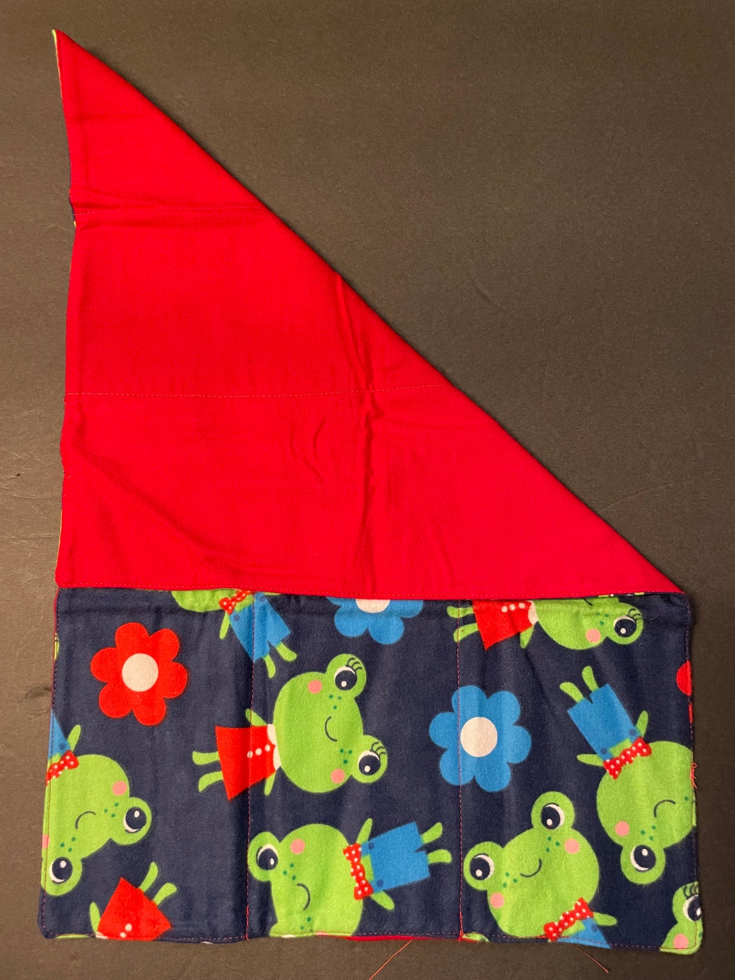 Blue Frog Baby Burp Rag