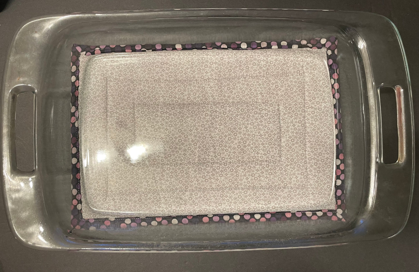 Grey and Purple Polka Dot Casserole Trivet